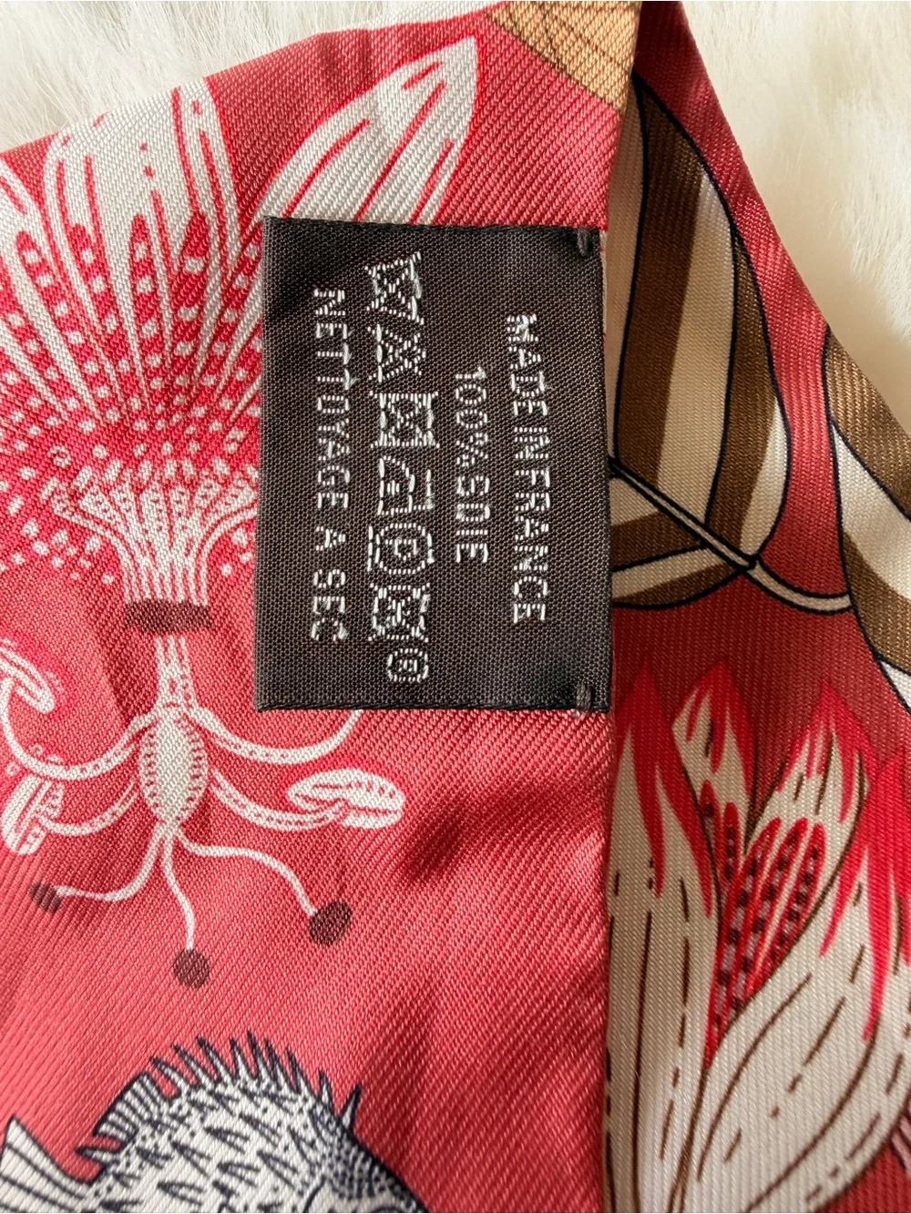 Hermès Precious Paradise Twilly Silk Scarf Rouge Bronze Orange